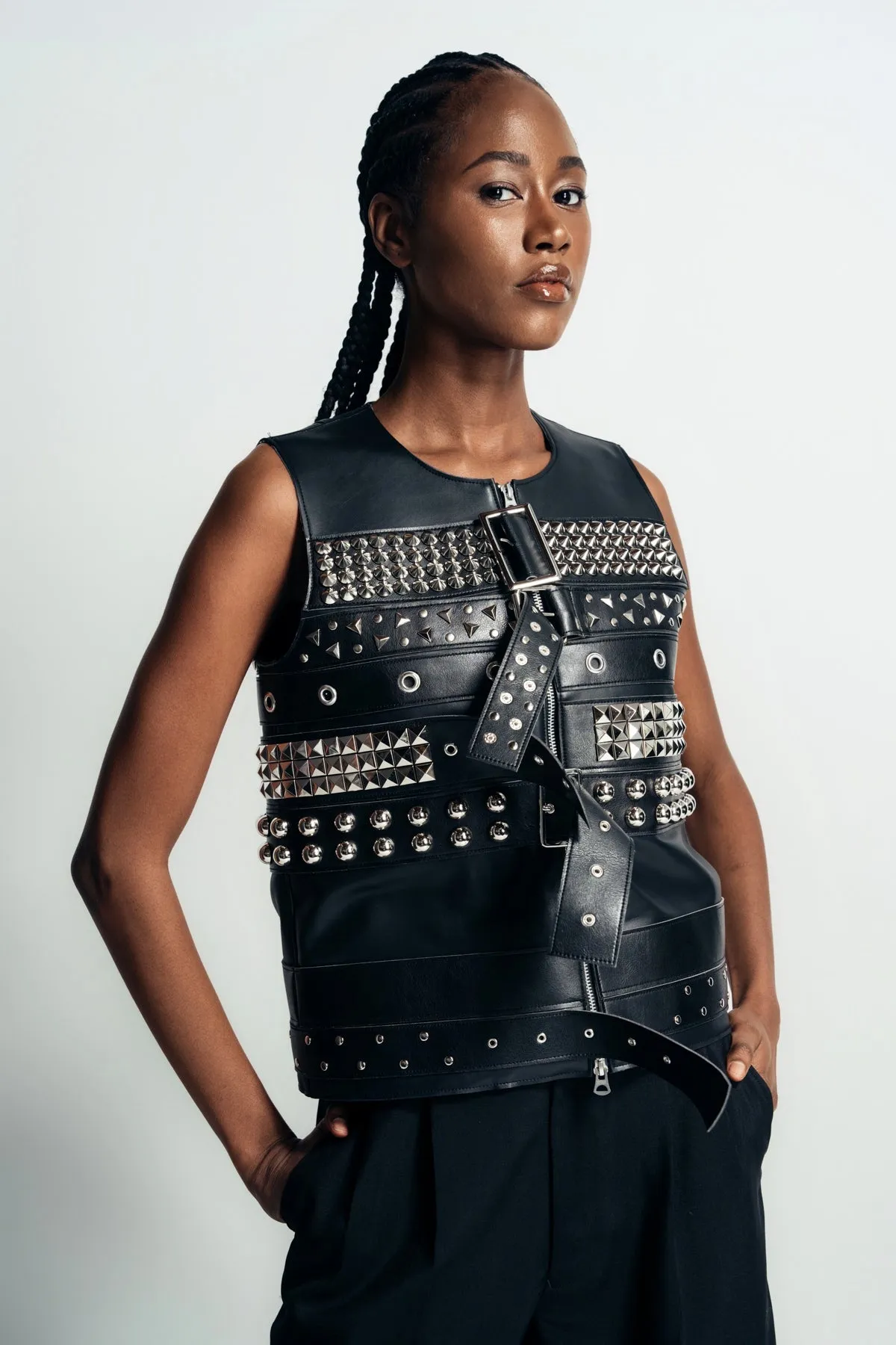 JUNYA WATANABE | FAUX LEATHER BELTED TOP