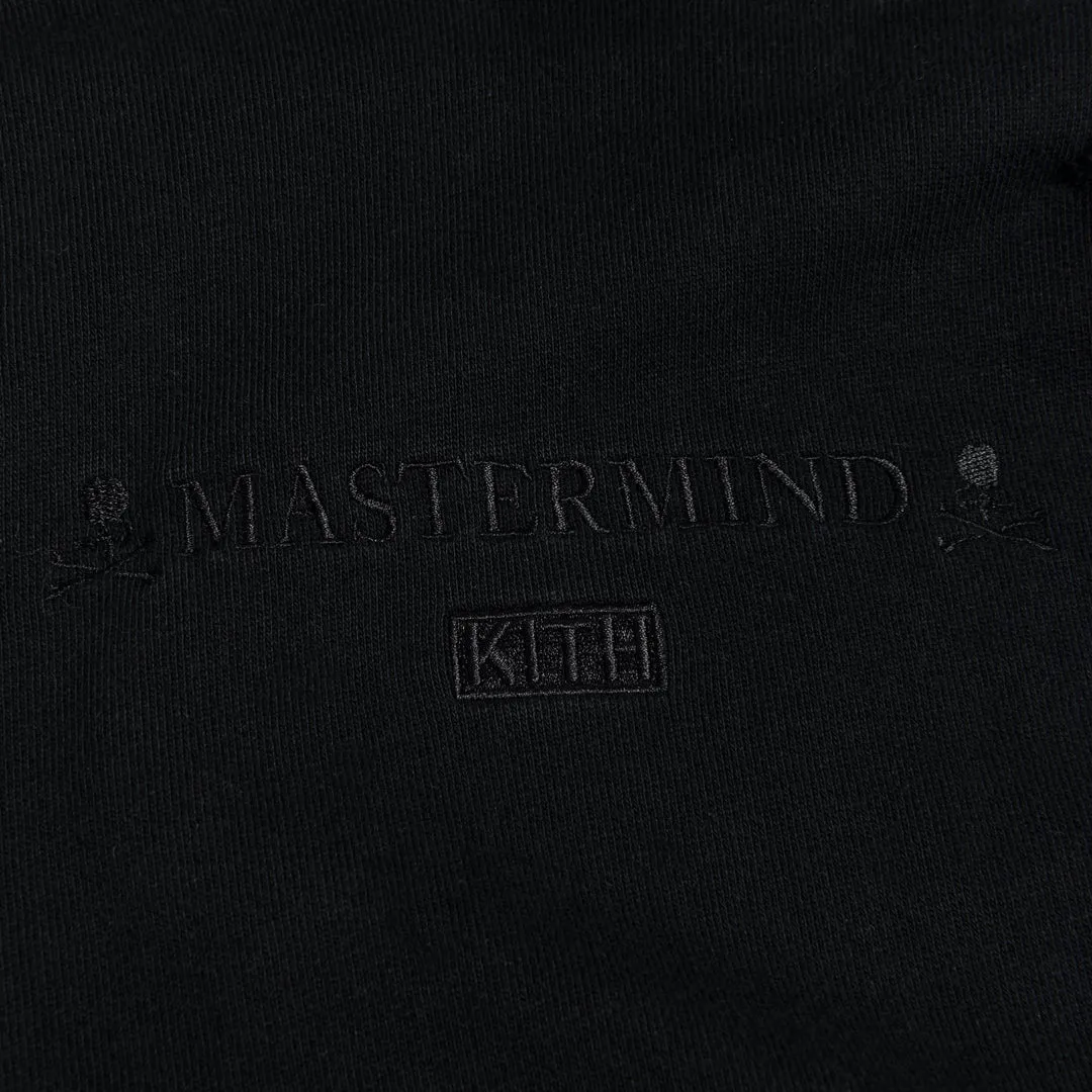 KITH X MASTERMIND WORLD Men's Black Reverse Knit Hoody KH2254 X-Large NEW