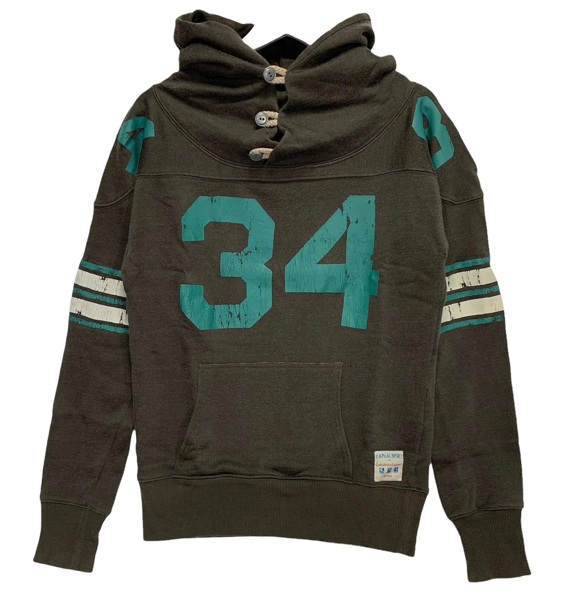 [L] Kapital Sport Football Pullover Hoodie Grey