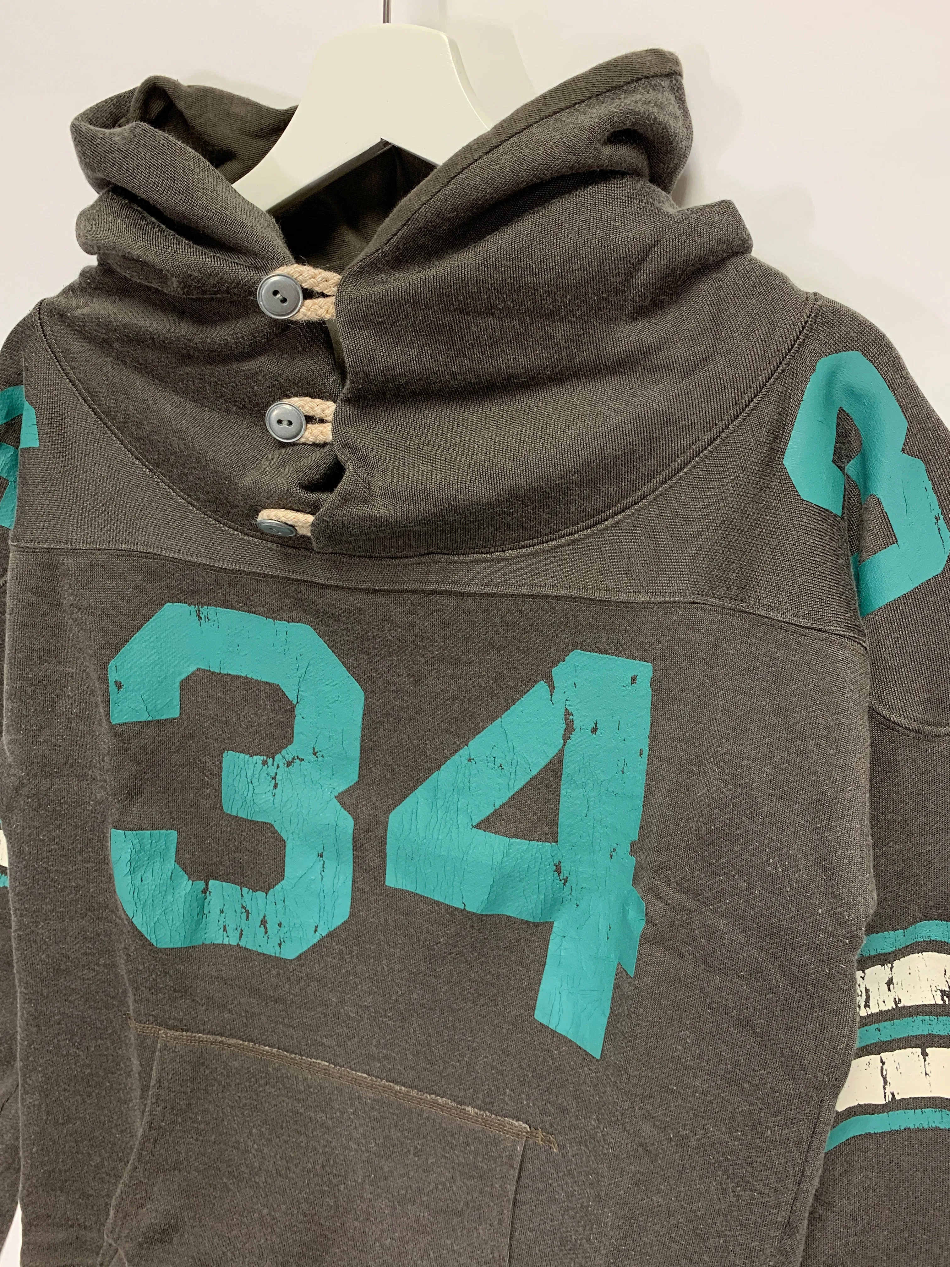 [L] Kapital Sport Football Pullover Hoodie Grey