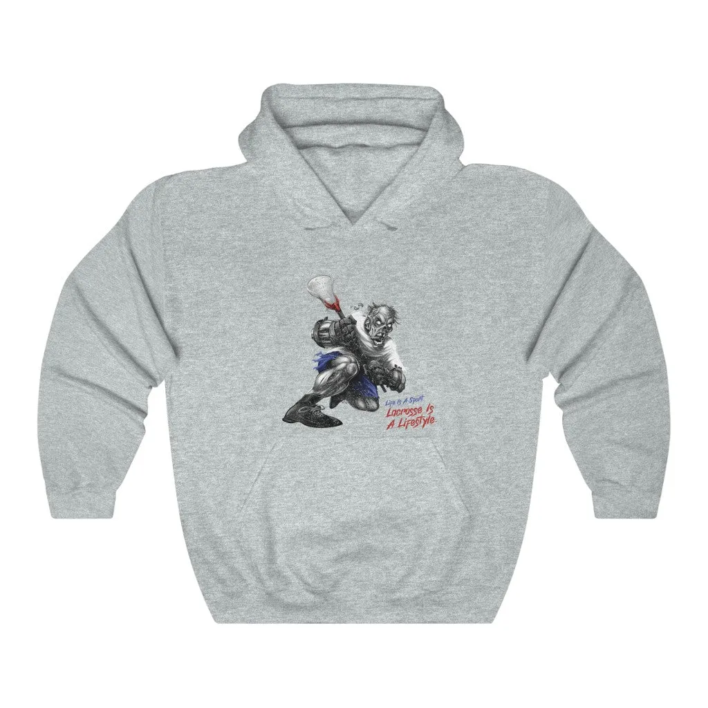 Lacrosse Zombie Distressed Premium Hoodie