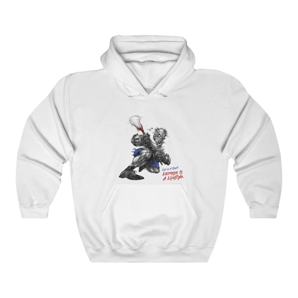 Lacrosse Zombie Distressed Premium Hoodie