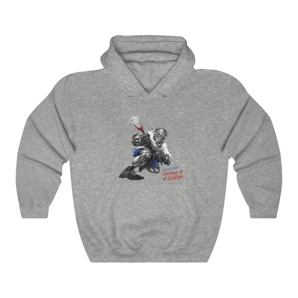Lacrosse Zombie Distressed Premium Hoodie