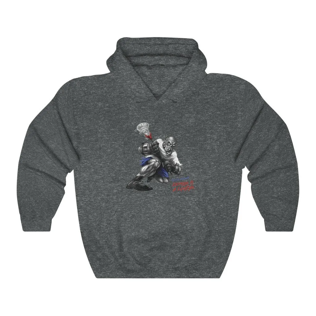 Lacrosse Zombie Distressed Premium Hoodie