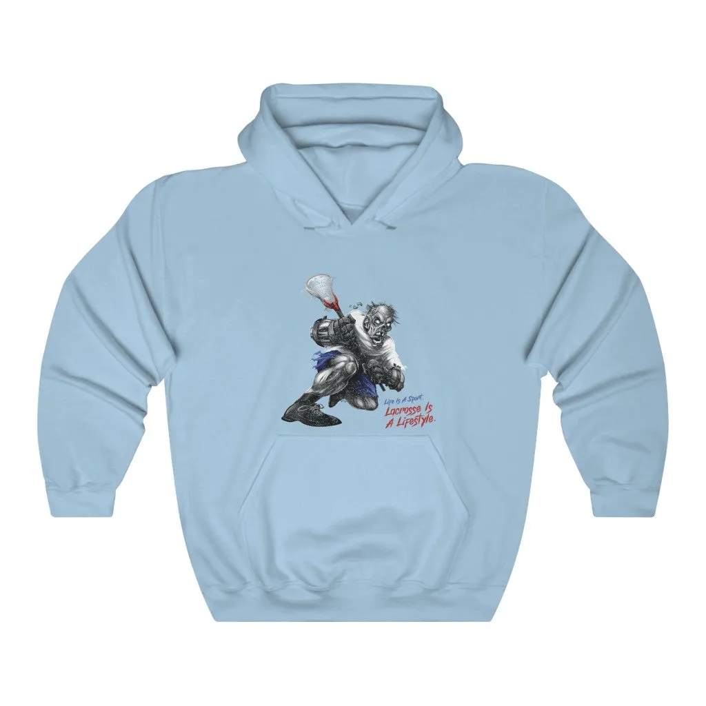 Lacrosse Zombie Distressed Premium Hoodie
