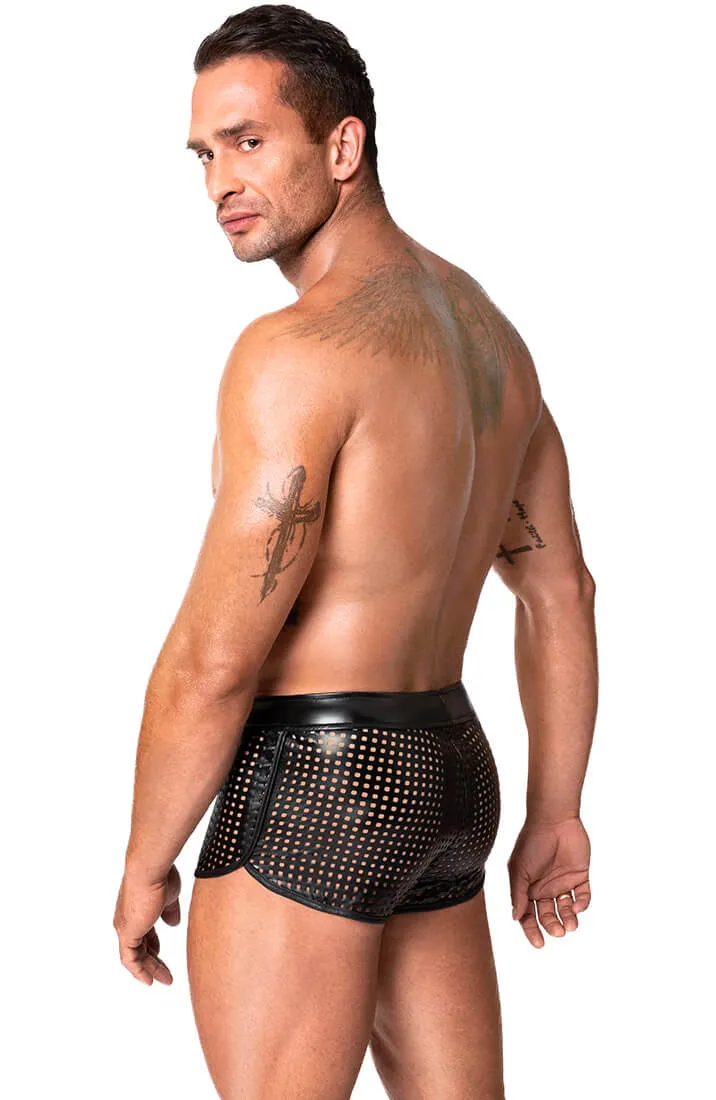 Laser-cut wet look boxer shorts - Lustful Conqueror