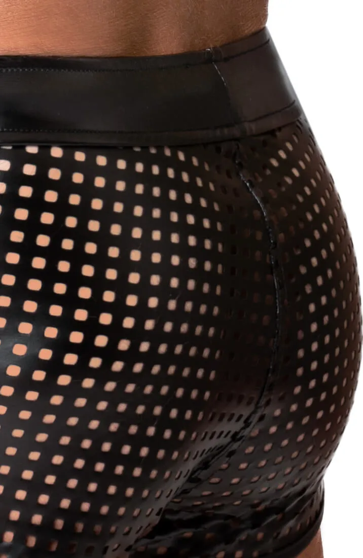 Laser-cut wet look boxer shorts - Lustful Conqueror