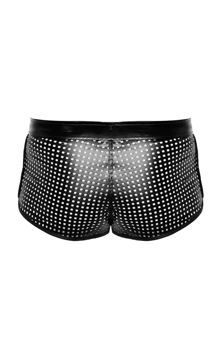 Laser-cut wet look boxer shorts - Lustful Conqueror