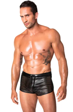 Laser-cut wet look boxer shorts - Lustful Conqueror