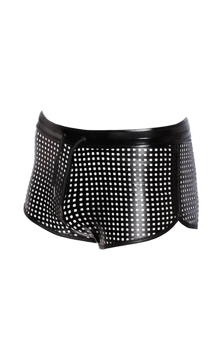 Laser-cut wet look boxer shorts - Lustful Conqueror