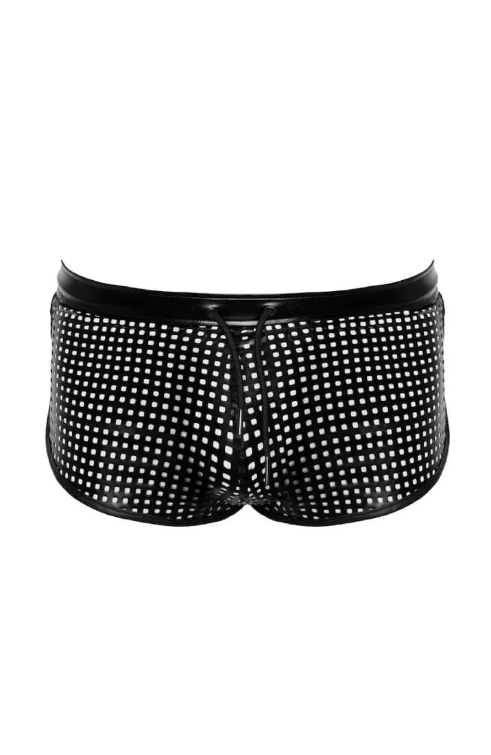 Laser-cut wet look boxer shorts - Lustful Conqueror