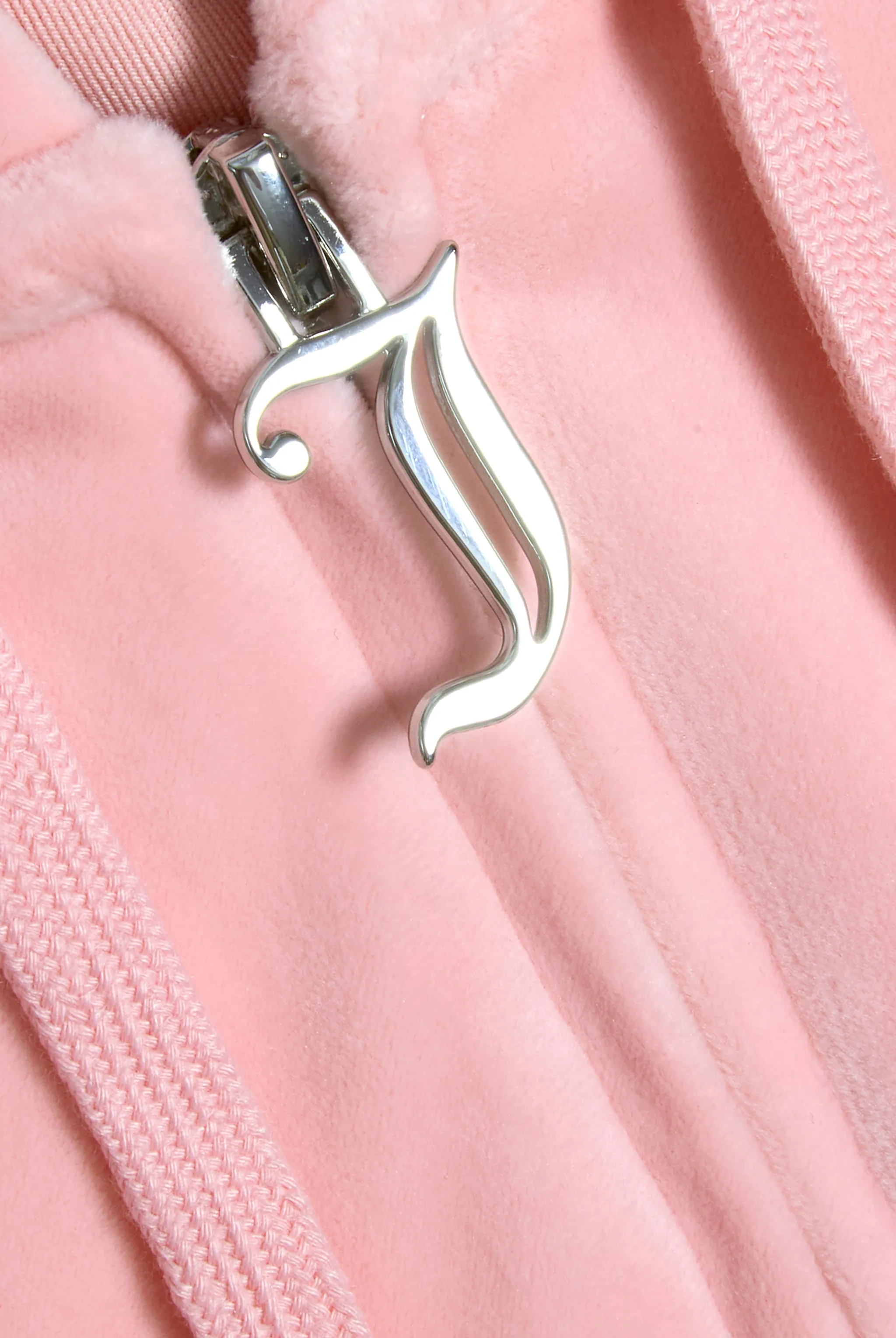 'LEO' JUICY PINK DIAMANTÉ VELOUR ZIP-THROUGH HOODIE