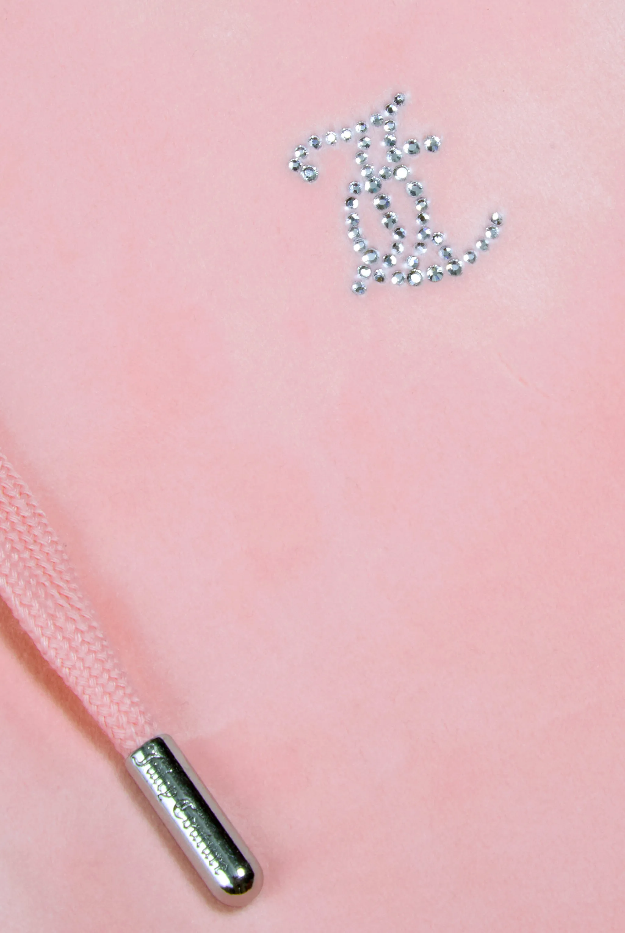 'LEO' JUICY PINK DIAMANTÉ VELOUR ZIP-THROUGH HOODIE