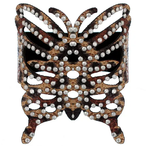 Light Brown Cheetah Butterfly Snap Bracelet