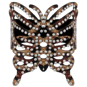 Light Brown Cheetah Butterfly Snap Bracelet