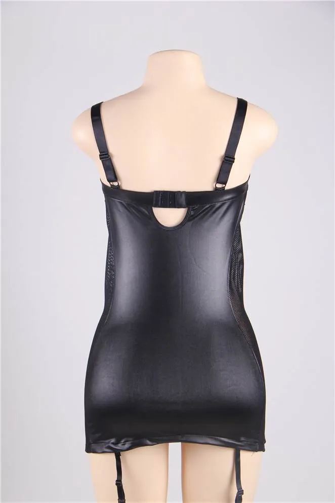 Look Black Sexy Leather Egypt Dress