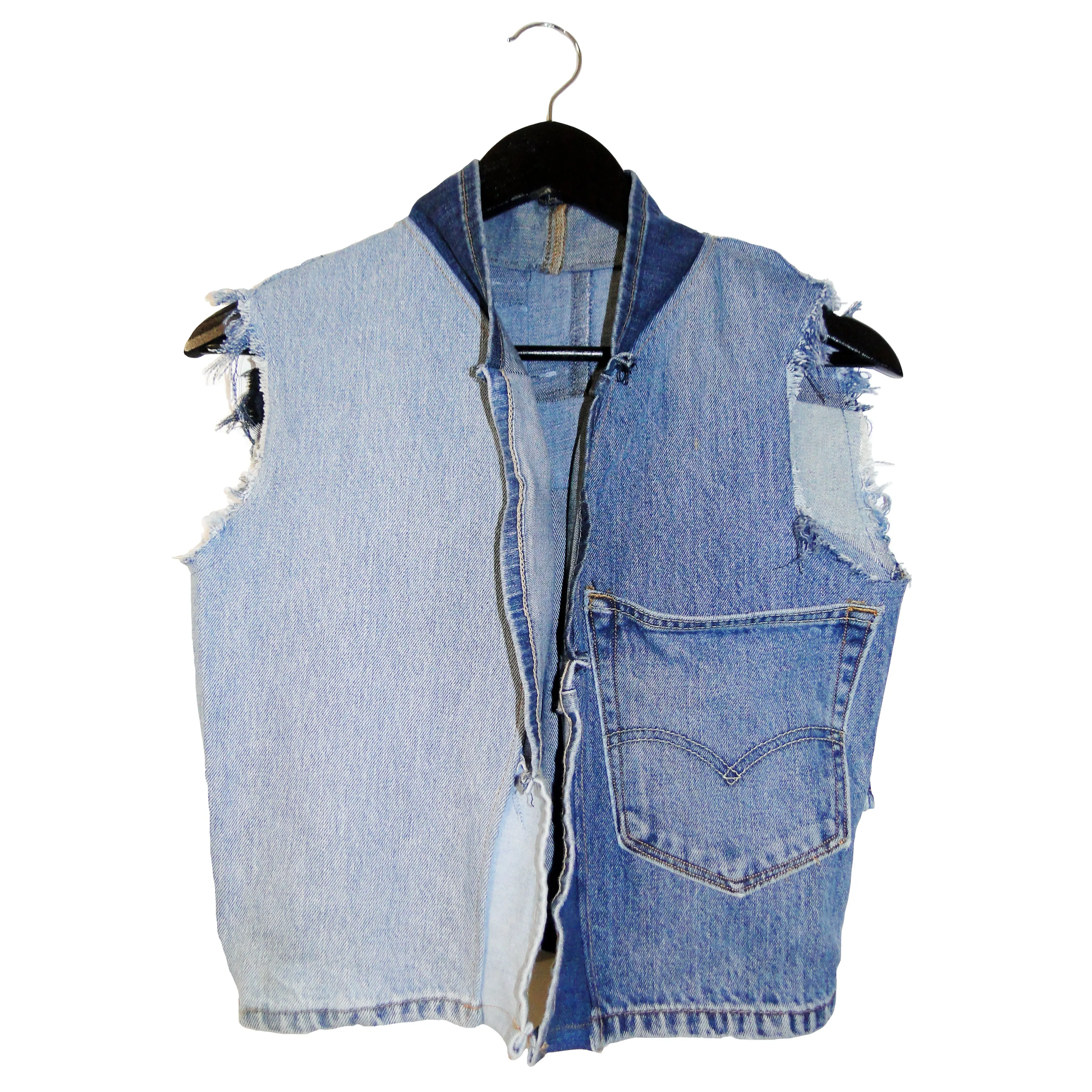 Lunacy Fringe - Upcycled denim vest with fringe