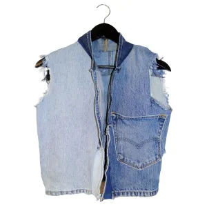 Lunacy Fringe - Upcycled denim vest with fringe