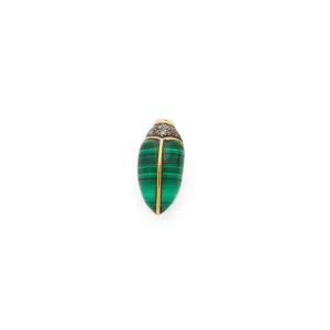 Malachite Mini Scarab Stud
