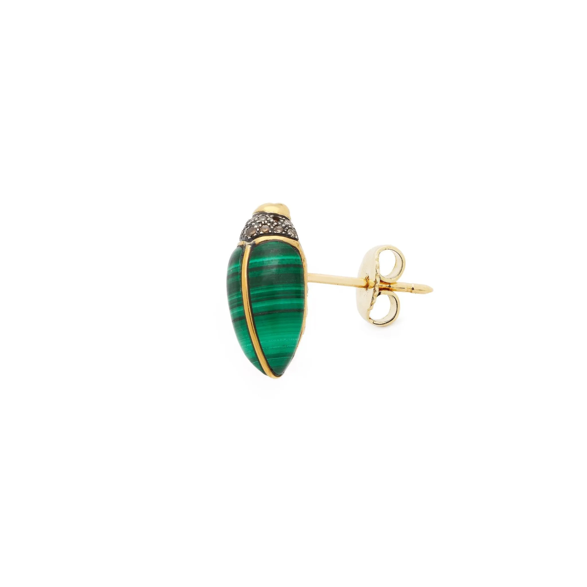 Malachite Mini Scarab Stud