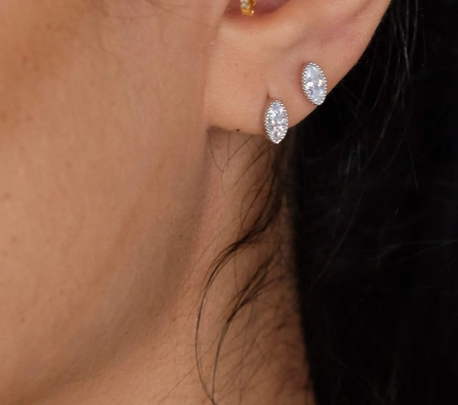 Marquis Scalloped Studs