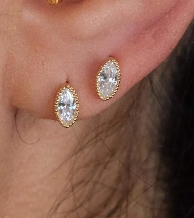 Marquis Scalloped Studs