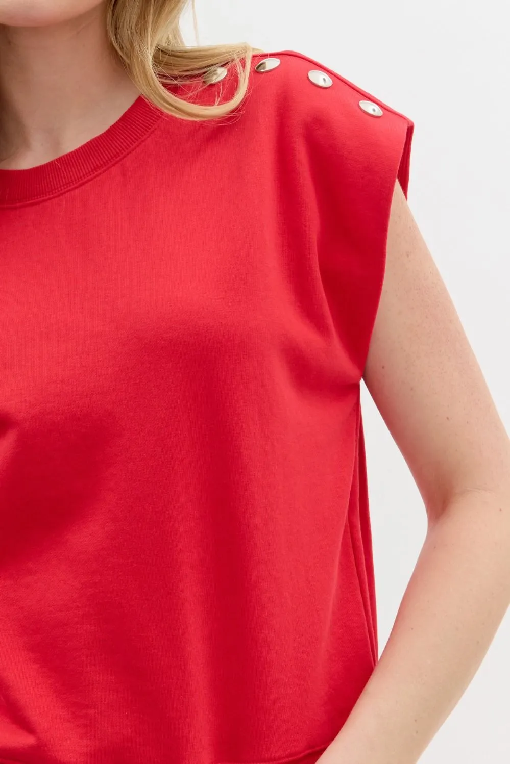 Matty Solid Terry Pullover Top
