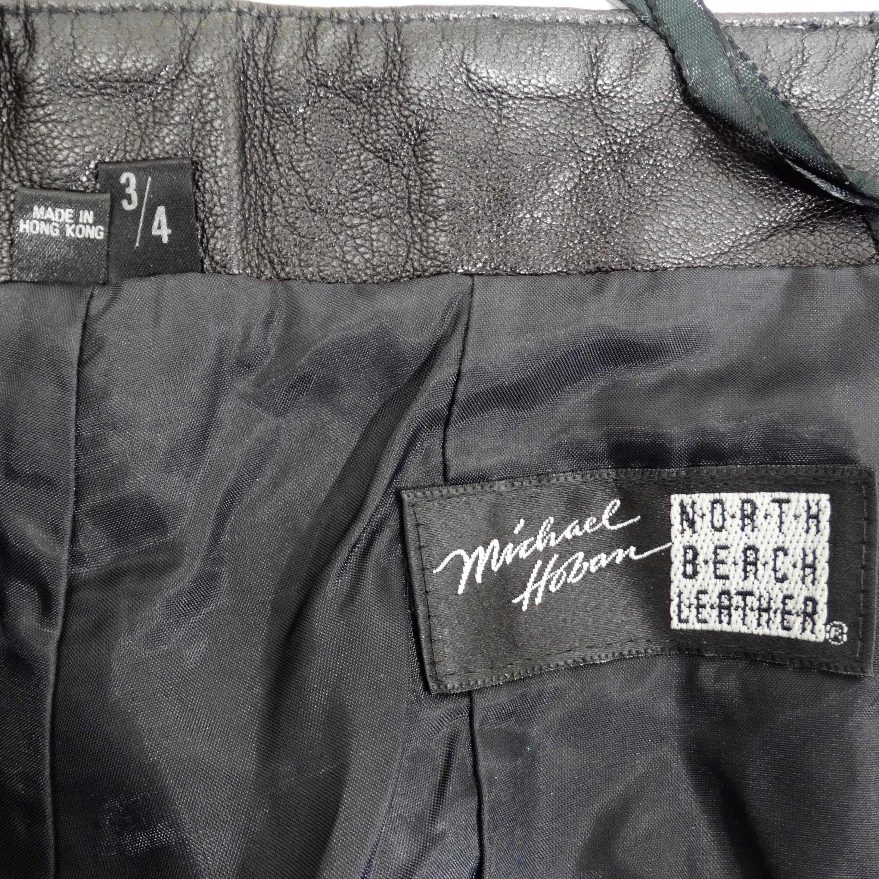 Michael Hoban 1980s Black Leather Biker Shorts