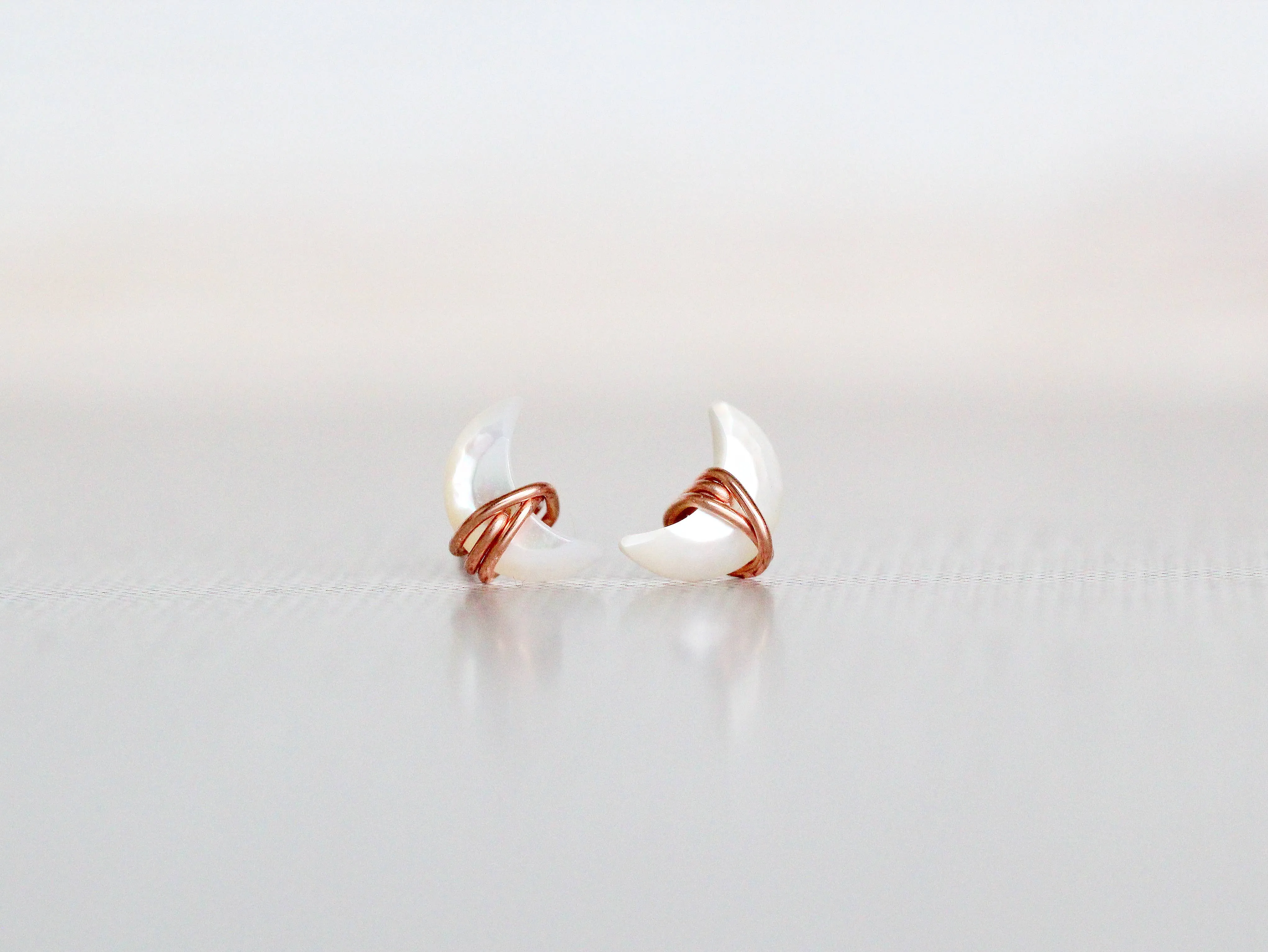 Mini Moonbeam Studs - Mother of Pearl