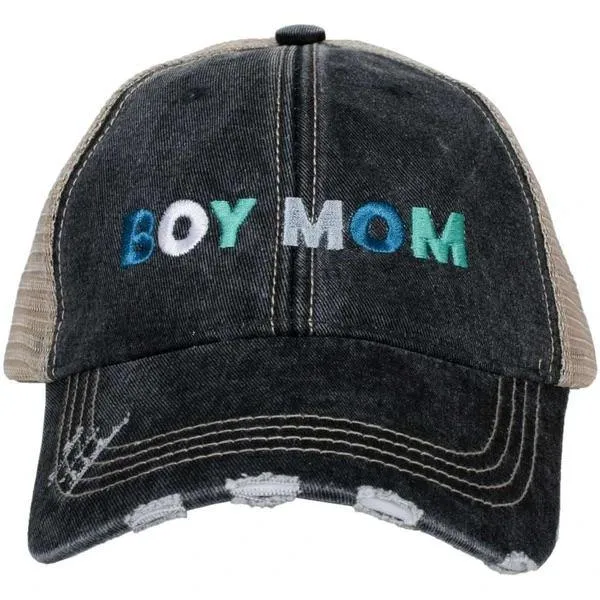 Mom hats Boy mom Girl mom Embroidered distressed womens trucker caps Personalizable