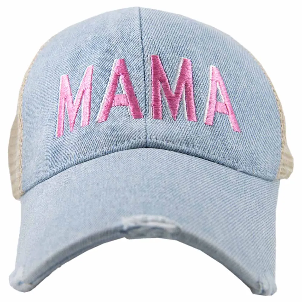 Mom hats Boy mom Girl mom Embroidered distressed womens trucker caps Personalizable
