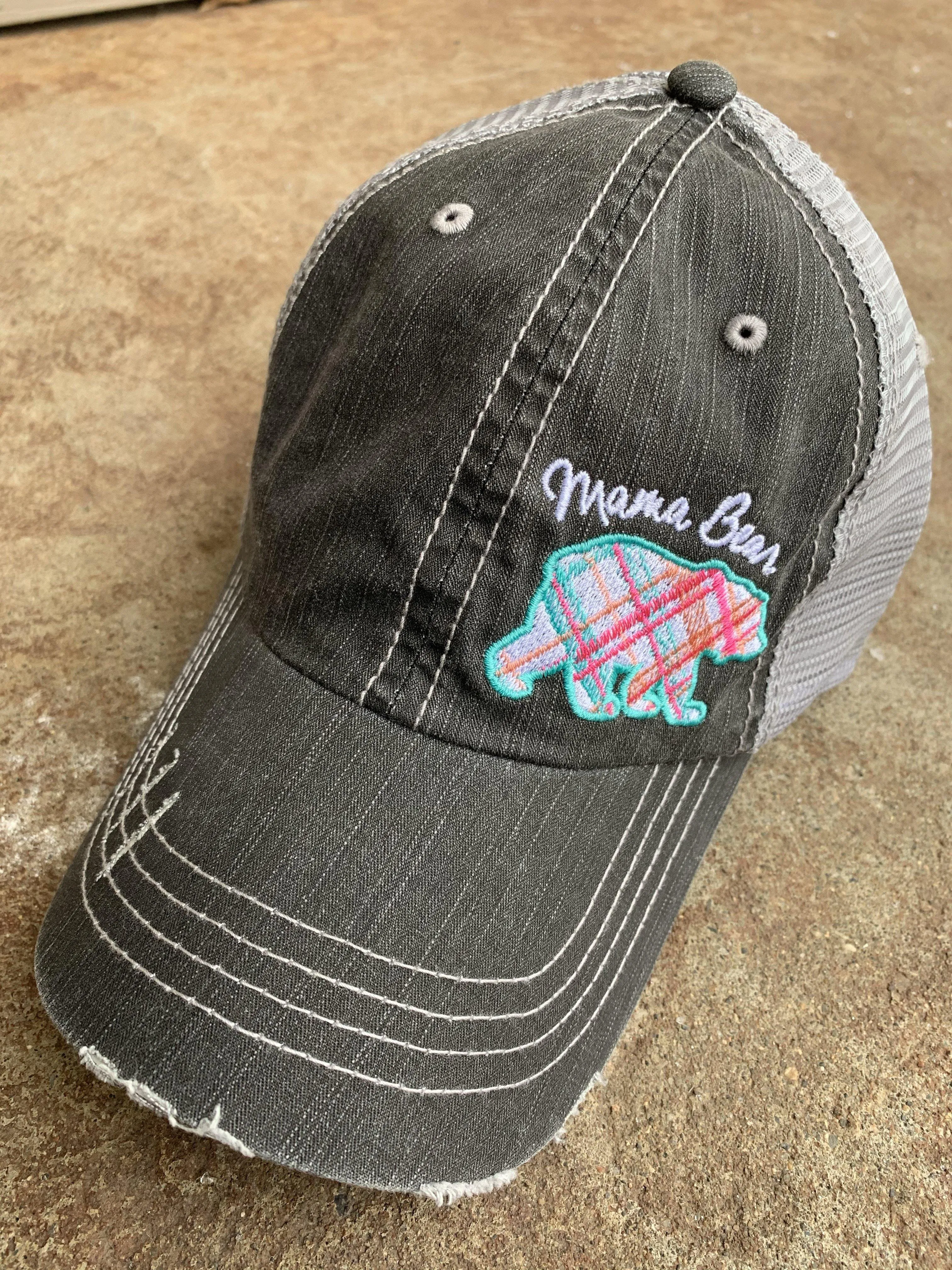 Mom hats Boy mom Girl mom Embroidered distressed womens trucker caps Personalizable