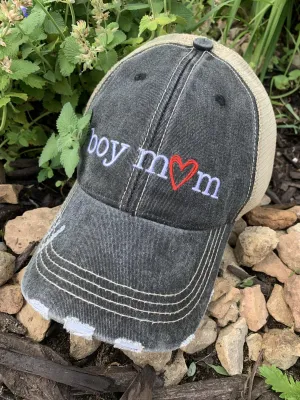 Mom hats Boy mom Girl mom Embroidered distressed womens trucker caps Personalizable