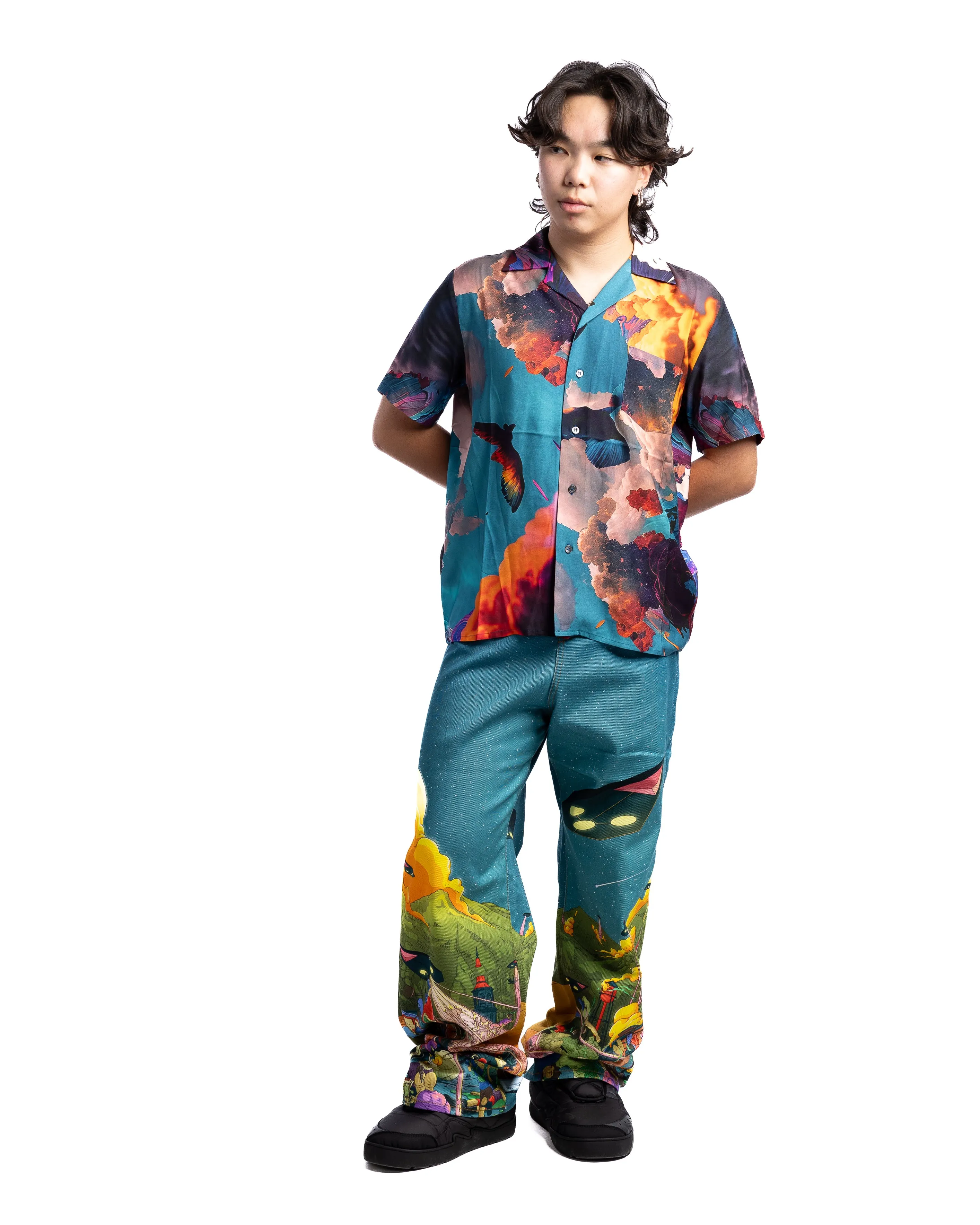 MOTR Hawaian SS Shirt Clouds Print