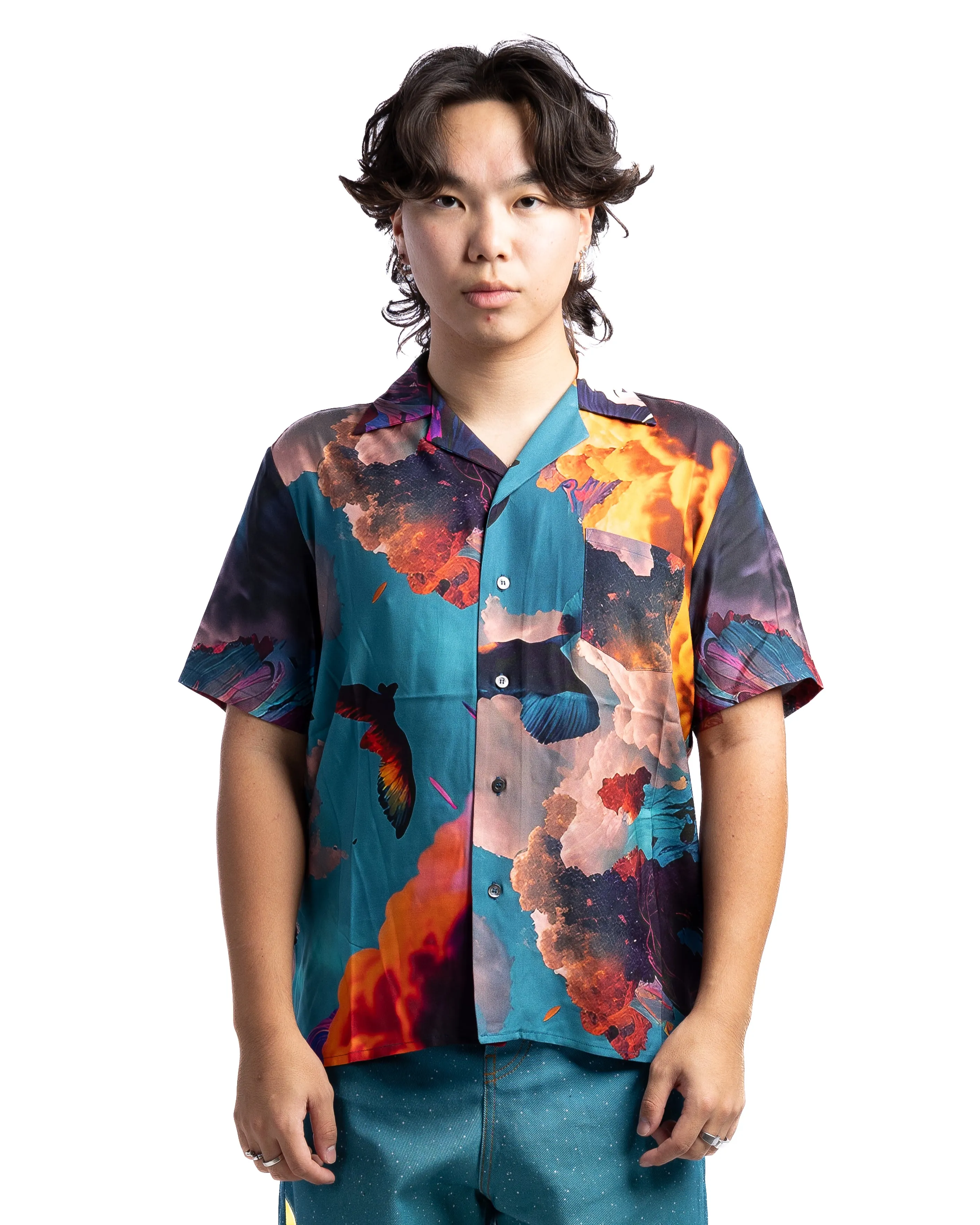 MOTR Hawaian SS Shirt Clouds Print