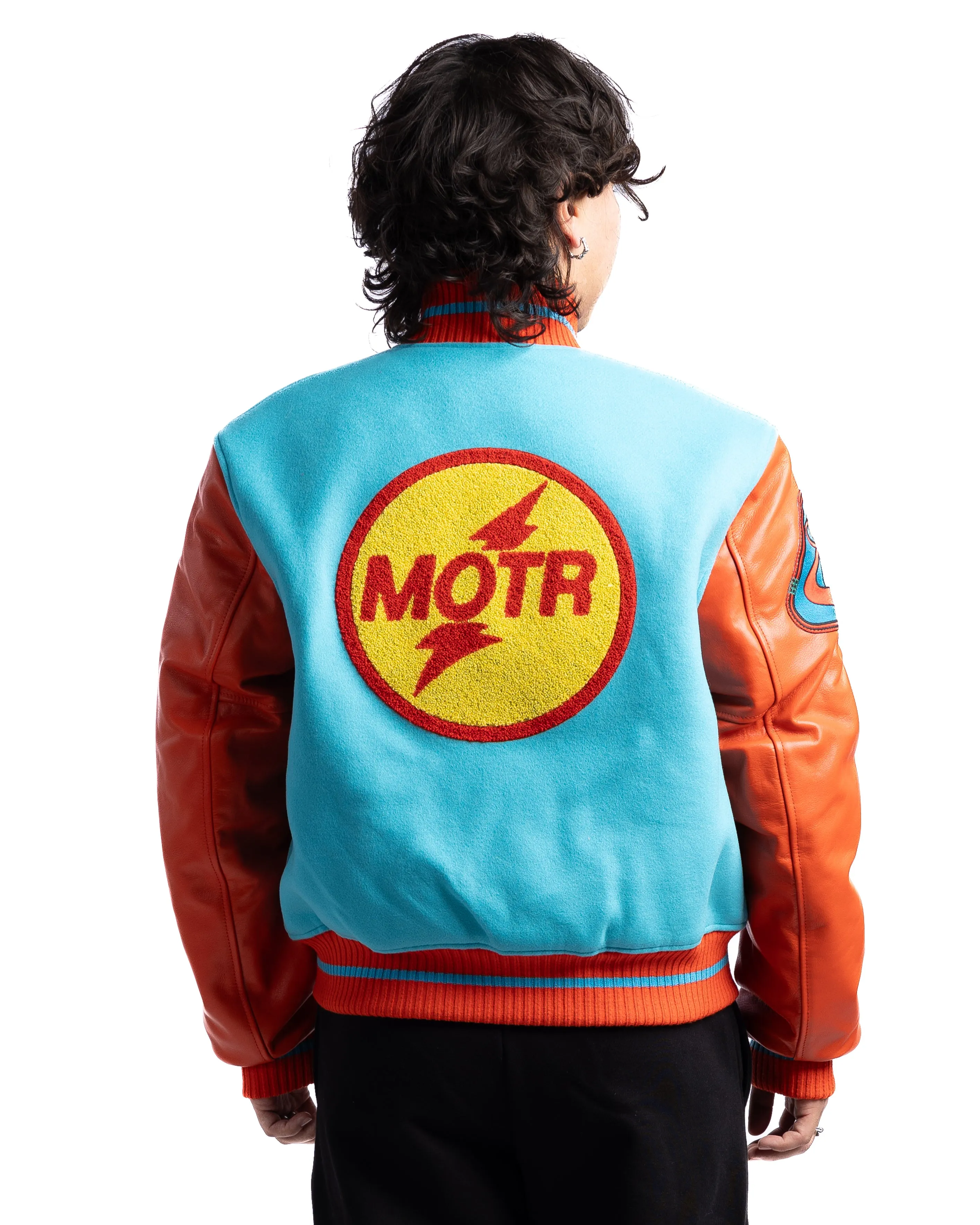 MOTR Space Classic Varsity Jacket Cyan Blue