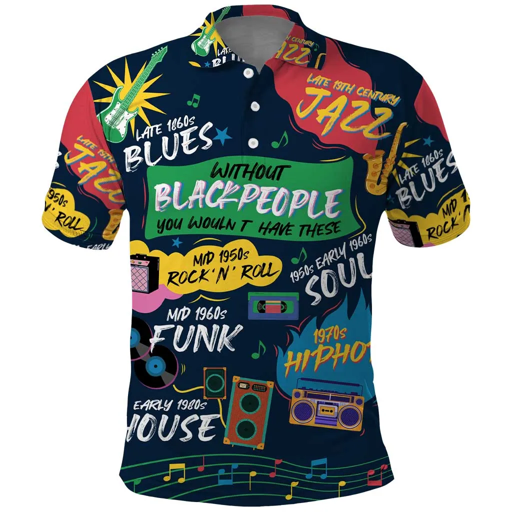Music That Makes Us Proud African Polo Shirt Black People DT02