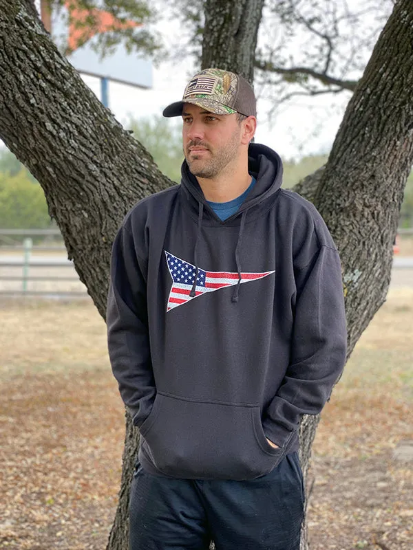 Navy Hoodie with Rocket Flag