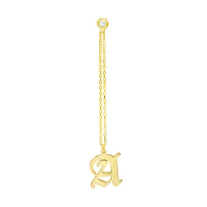Old English Initial Drop Stud Earring