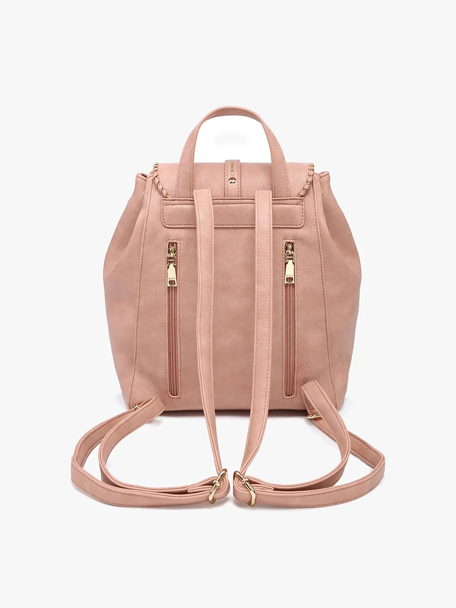 Olive Studded Whipstitch Backpack