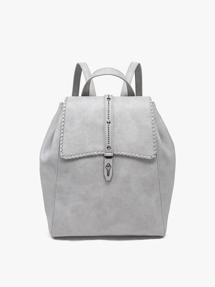 Olive Studded Whipstitch Backpack