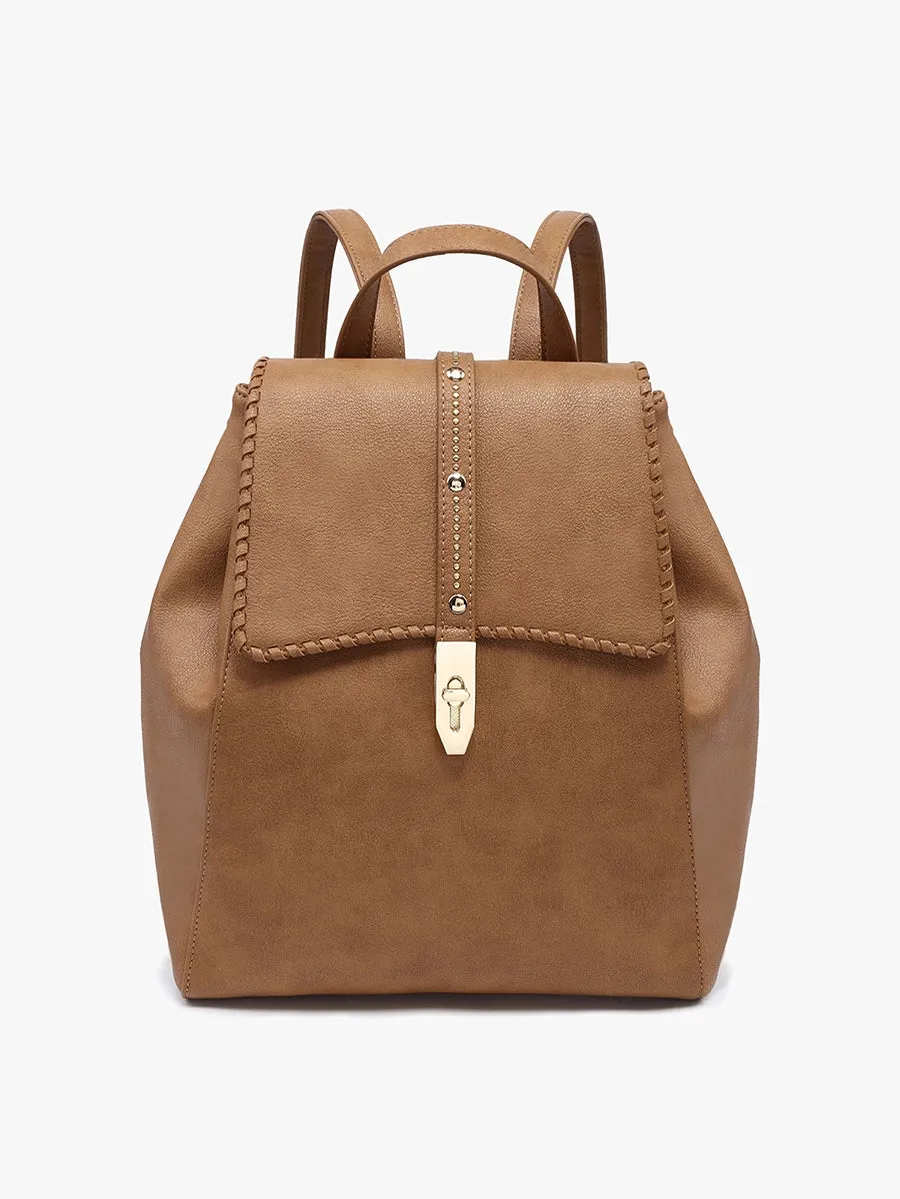 Olive Studded Whipstitch Backpack
