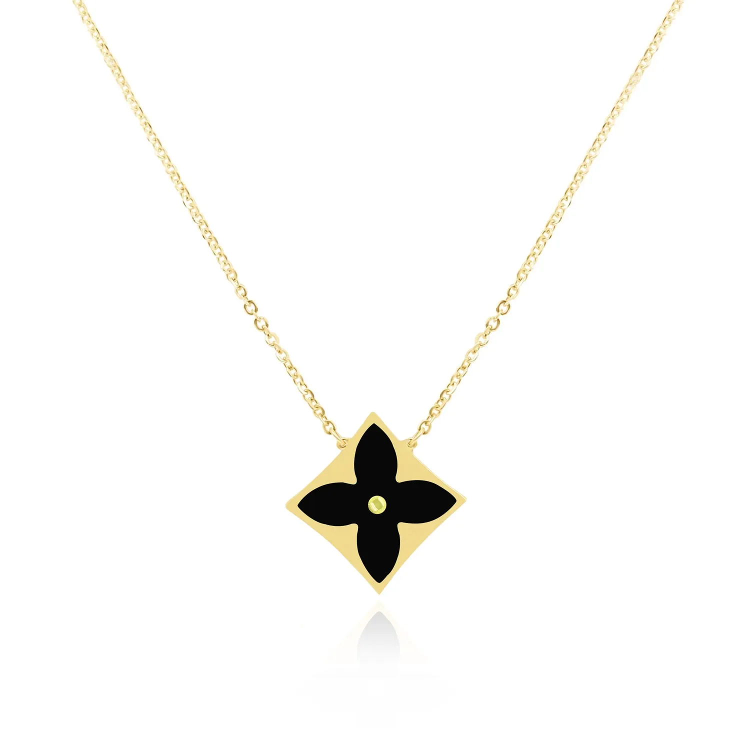 Onyx Luxe Flower Necklace