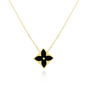 Onyx Luxe Flower Necklace