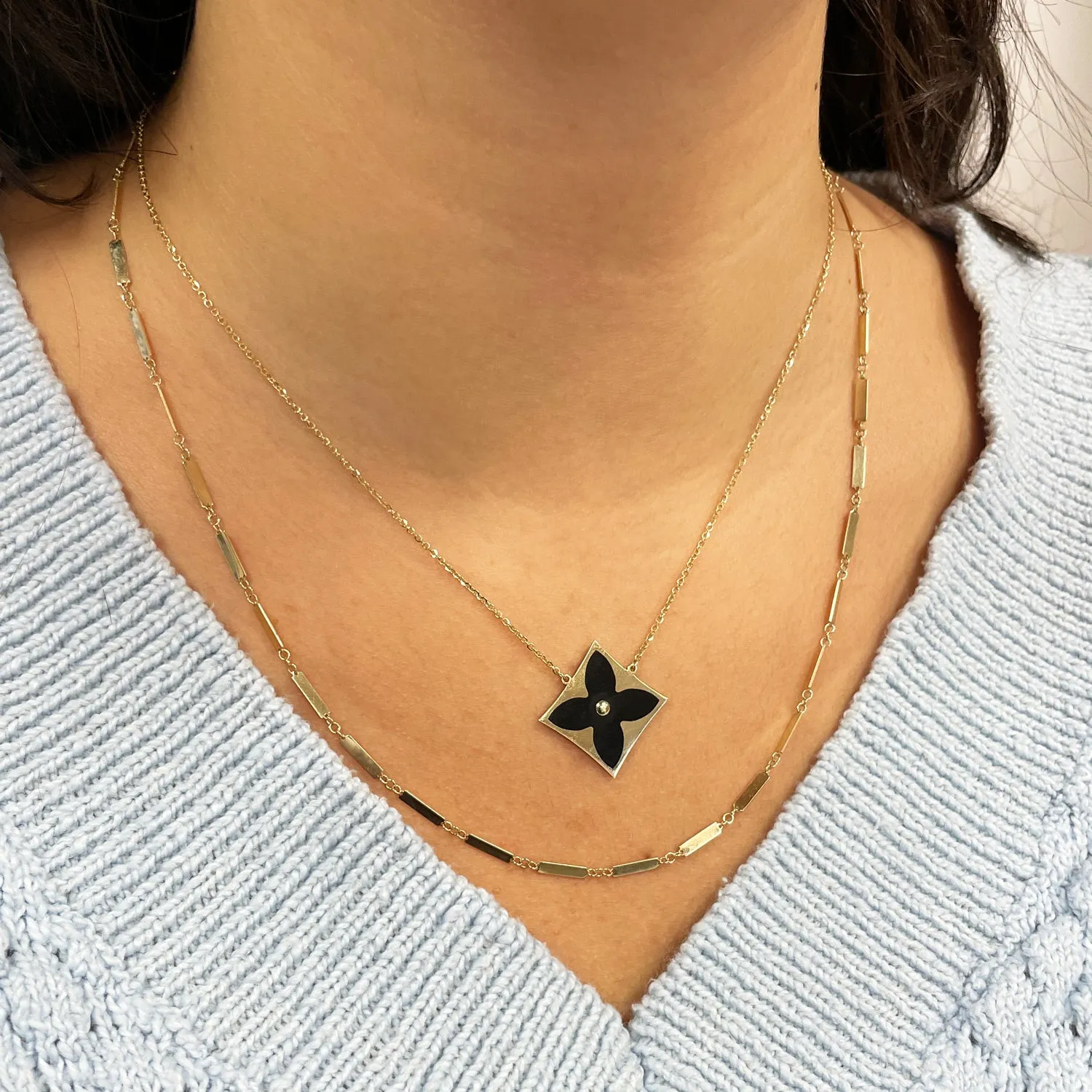 Onyx Luxe Flower Necklace