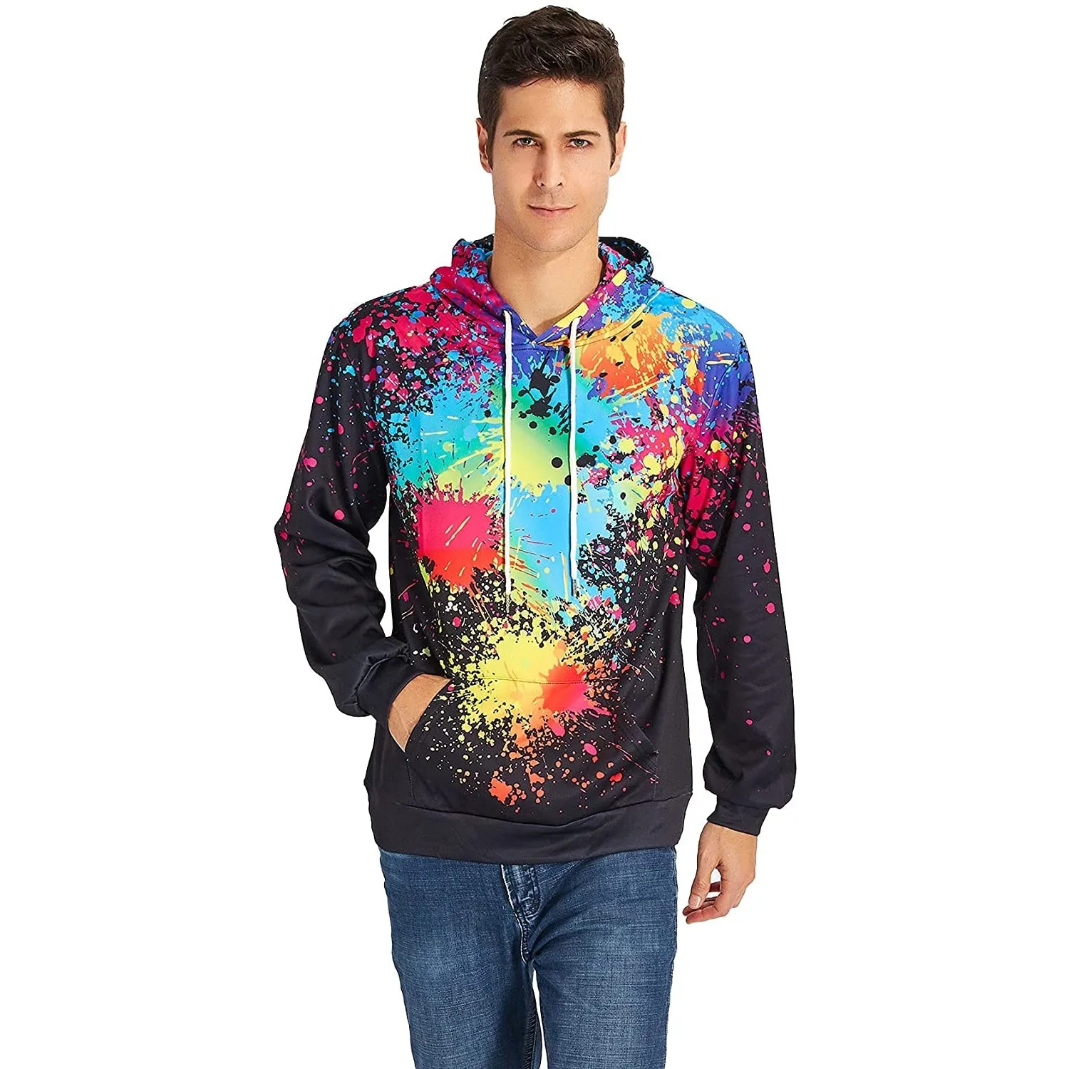 Paint Splatter Black Hoodie