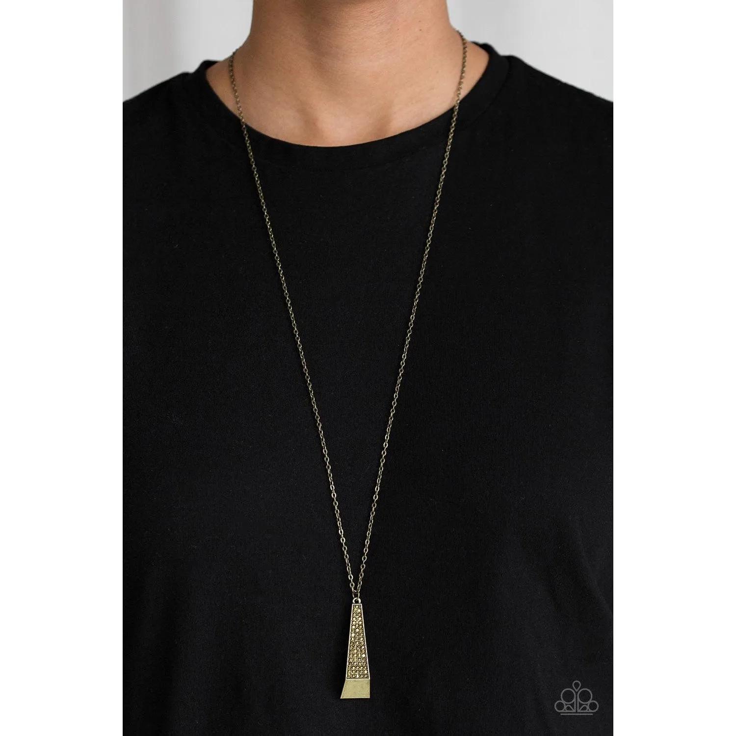 Paparazzi Prized Pendulum Brass Pendulum Necklace & Earrings Set