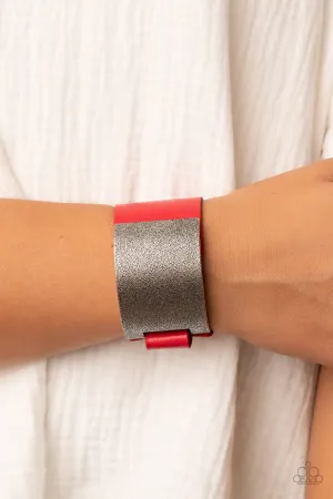 Paparazzi Studded Synchronism Bracelet Red