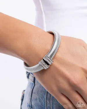 Paparazzi Tailored Transit - White Bracelet