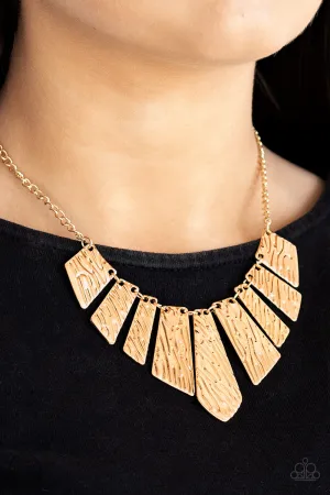 Paparazzi Texture Tigress Necklace Gold